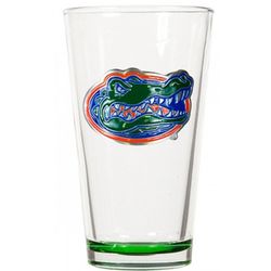 Florida Gators Engravable Pint Glass with Green Splash