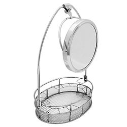 Cosmetic Mirror with Makeup Storage Basket