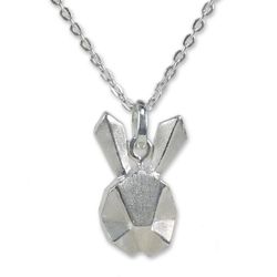 Geometric Rabbit Sterling Silver Pendant Necklace