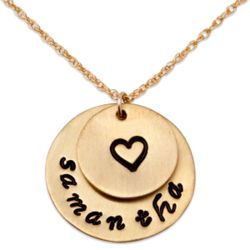 Personalized Gold-Plated Heart Double Disc Pendant