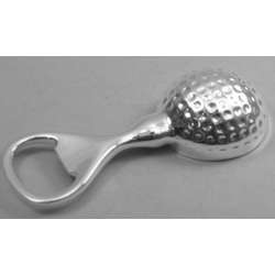 Engraved Silver Plated Golfball Bottle Opener