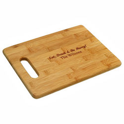 Personalized Bamboo Cutting Board with Cut-Out Handle