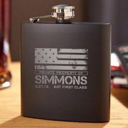 American Heroes Personalized Blackout Flask
