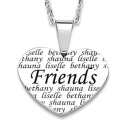 Personalized Friends Steel Heart Necklace