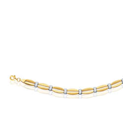 Womens Pave Bracelet in 10K Two Tone Gold