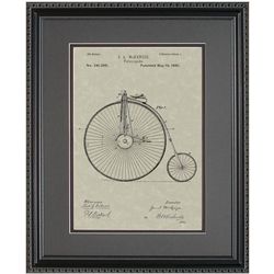 Penny-Farthing Bicycle Framed Patent Art Print