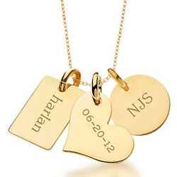 Personalized 24 Karat Gold-Plated Family Necklace
