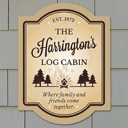 Personalized Log Cabin Wall Sign