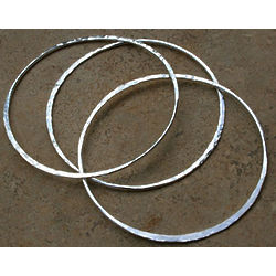 3 Tapered Sterling Silver Bangles