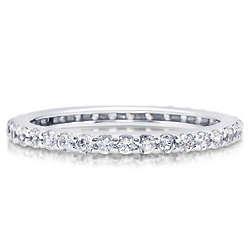 Cubic Zirconia Sterling Silver Eternity Band Ring