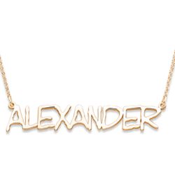 14K Gold Over Sterling Capitalized Name Necklace