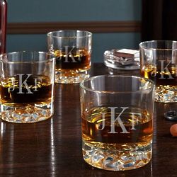 Classic Monogram Personalized Fairbanks Whiskey Glasses