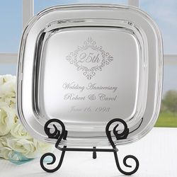 Personalized Exquisite Anniversary Silver Tray