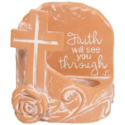Faith Will See You Through Cross Candleholder
