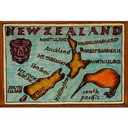New Zealand Map Leather Photo Album In Color