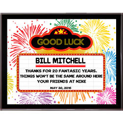 Retirement Marquee 8x10 Personalized Plaque