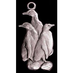 Penguin Trio Pewter Ornament