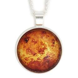 Silver-Tone Planet Mars Necklace