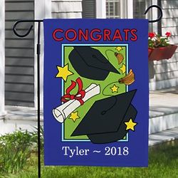 Congratulations Grad Personalized Diploma Garden Flag