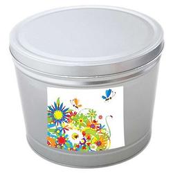 2 Gallons of Popcorn in Spring Flowers Tin