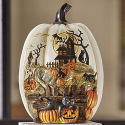 Halloween Haunted House Resin Pumpkin