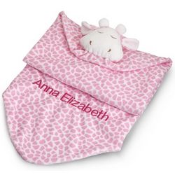 Pink Giraffe Baby Blanket
