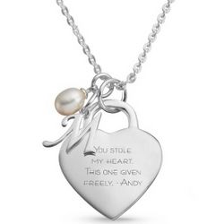 Sterling Silver Custom Heart Initial Necklace