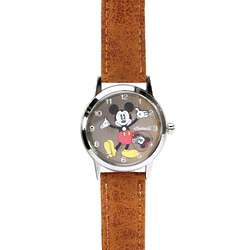 Vintage-Style Tan Band Mickey Mouse Watch