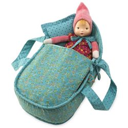 Chou Chou Doll and Fabric Baby Basket