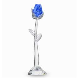 Blue Crystal Rose with Stand