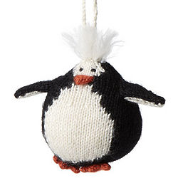 Handknit Fair Trade Penguin Ornament