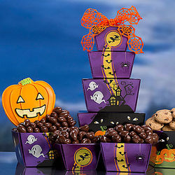 Halloween Rocky Mountain Chocolate Nut and Cookie Tower
