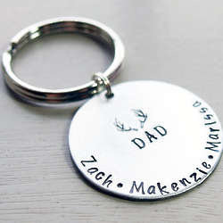 Personalized Hand Stamped Dad Key Chain
