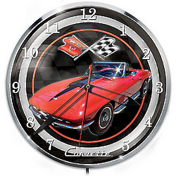 Corvette Sting Ray Illuminated Wall Clock