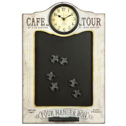 Cafe de la Tour Chalkboard and Clock