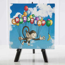 Kid's Floating Zoo Table Top Canvas Print