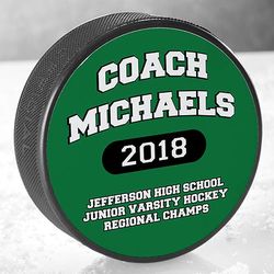Coach's Personalized Hockey Puck