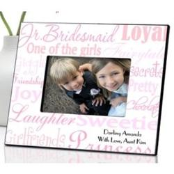 Junior Bridesmaid's Personalized Shades of Pink Picture Frame