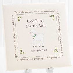 Personalized Baptism Blessing 8x8 Canvas Art