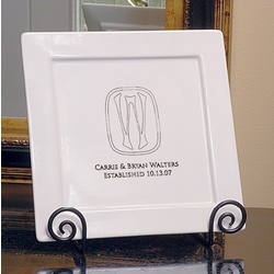 Personalized Initial Decorative Platter & Easel Set