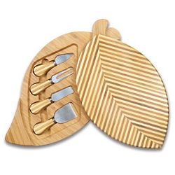 Leaf Shaped Cutting Board with Cheese Tools