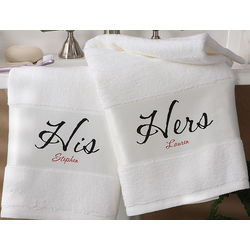 Personalized His and Hers Bath Towels