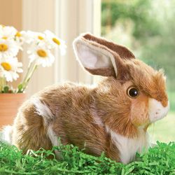 Brown Realistic Plush Pet Rabbit