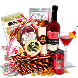 Mother's Day Cosmopolitan and Gourmet Snack Gift Basket