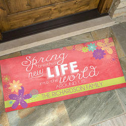 Spring Flowers Personalized Seasonal Doormats