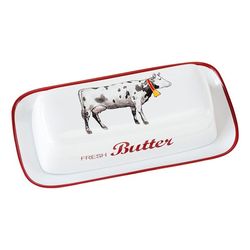 Farmhouse Cow Covered Butter Dish
