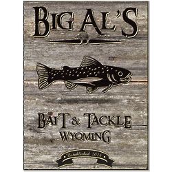 Personalized Trout Weathered 18x24 Canvas Sign