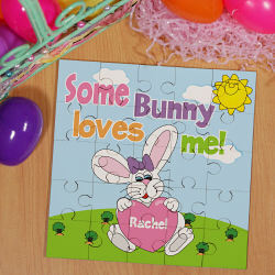 Some Bunny Loves Her Personalized Easter Jigsaw Puzzle