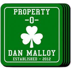 Personalized Property O' Shamrock Coasters