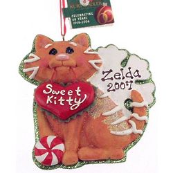 Personalized Sweet Kitty Christmas Ornament